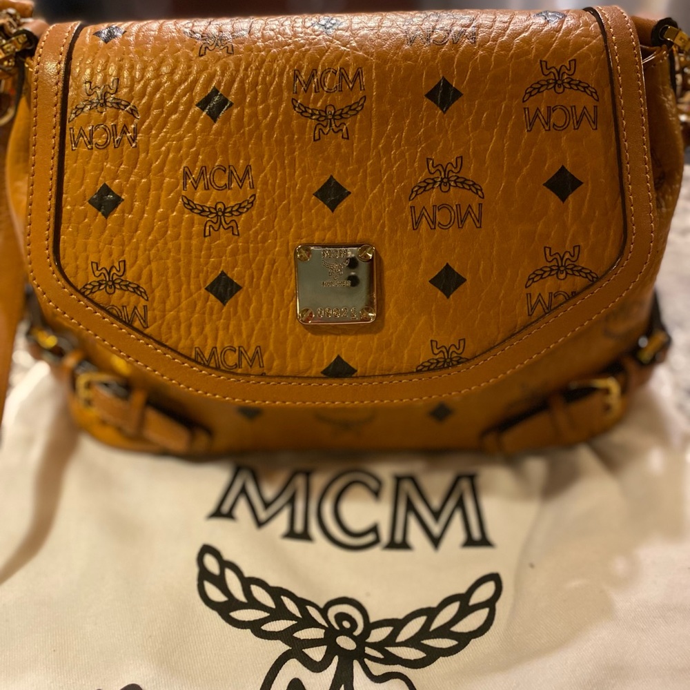 MCM cognac small crossbody